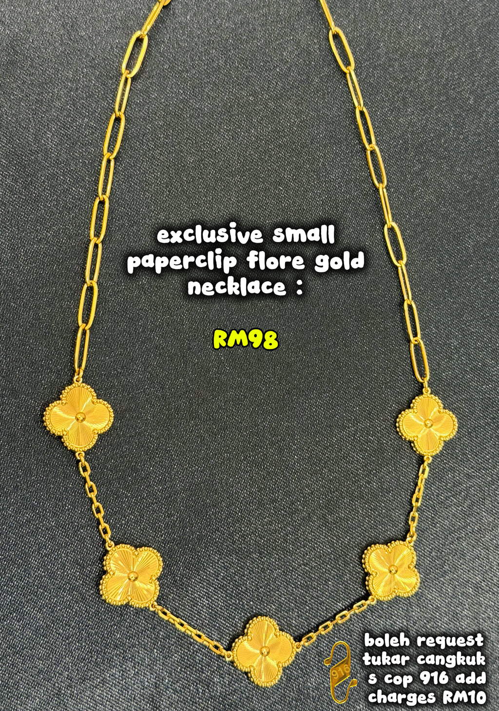 Exclusive paperclip flore gold
