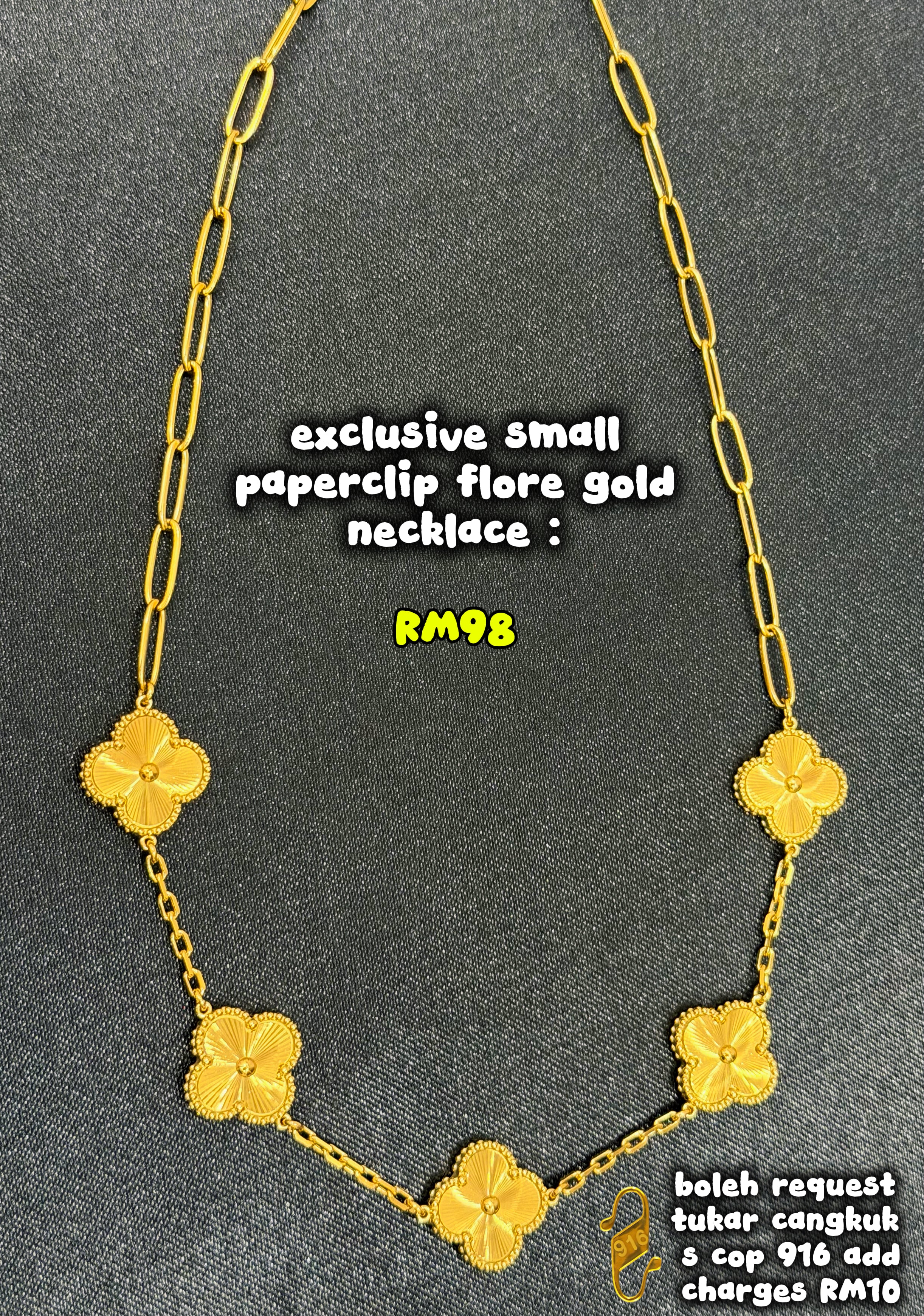 Exclusive paperclip flore gold