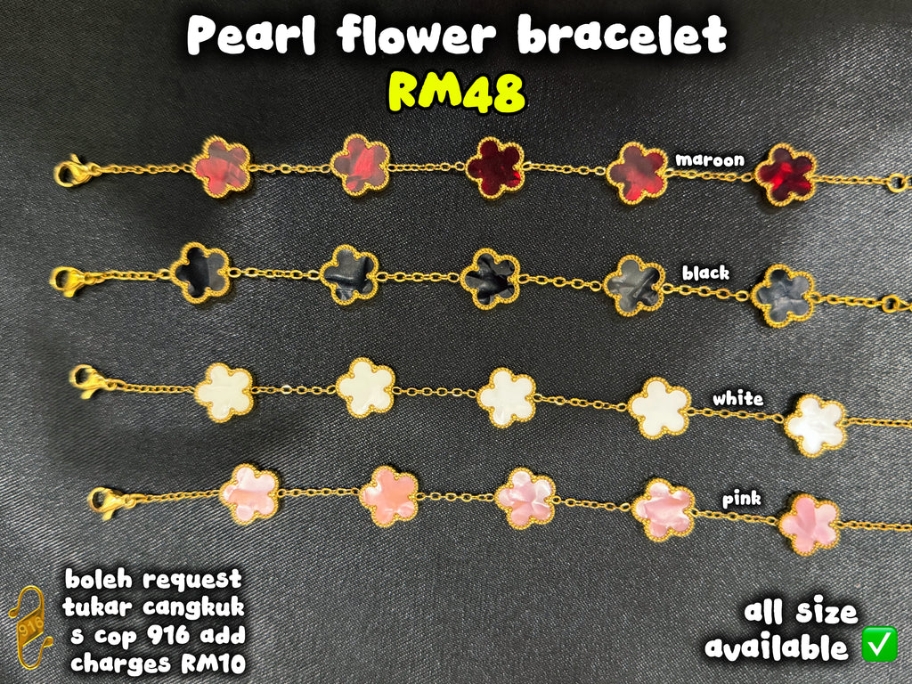 Pearl flower bracelet